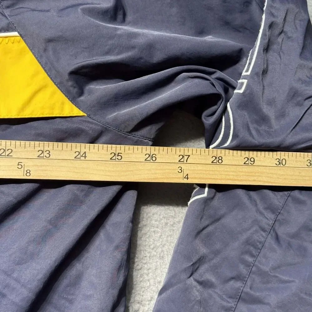 Nautica Mens XXL Windbreaker Jacket Blue Yellow Large Spellout Lightweight GUC